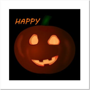 HAPPY HALOWEEN PUMPKIN - SMILING Posters and Art